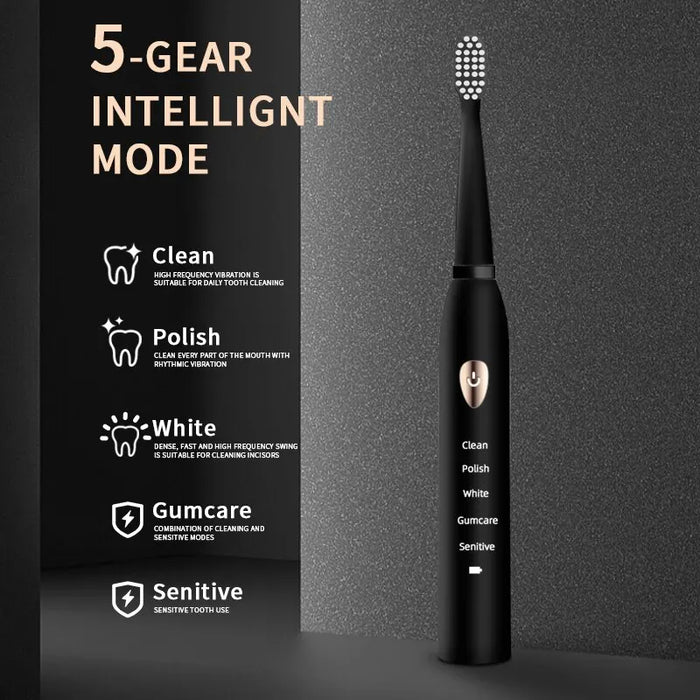 Jianpai Adult Acoustic Electric Toothbrush 5 Gear Mode Usb