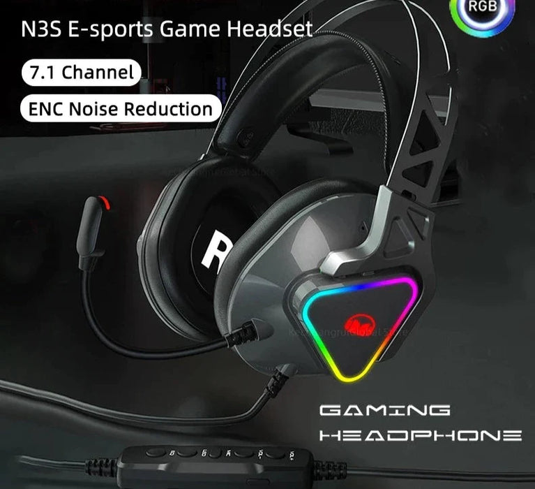 N3s Enc Gamers Rgb Led Light Noise Cancelling Stereo Gaming