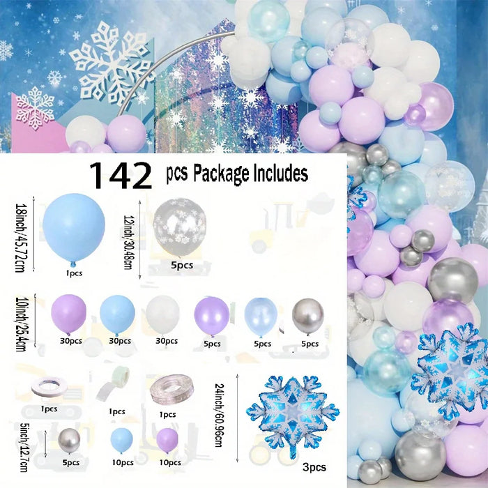 142Pcs Winter Wonderland Garland Set Suitable For Christmas Party Birthday Celebration Wedding Scene And Other Scene Layout