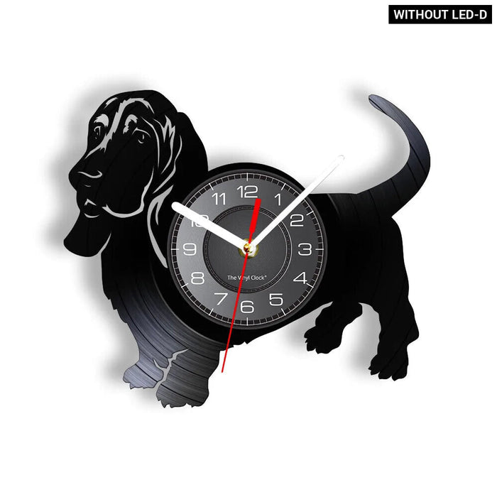 Basset Hound Vinyl Record Clock