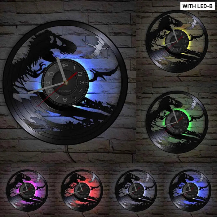 Jurassic T Rex Vinyl Record Wall Clock