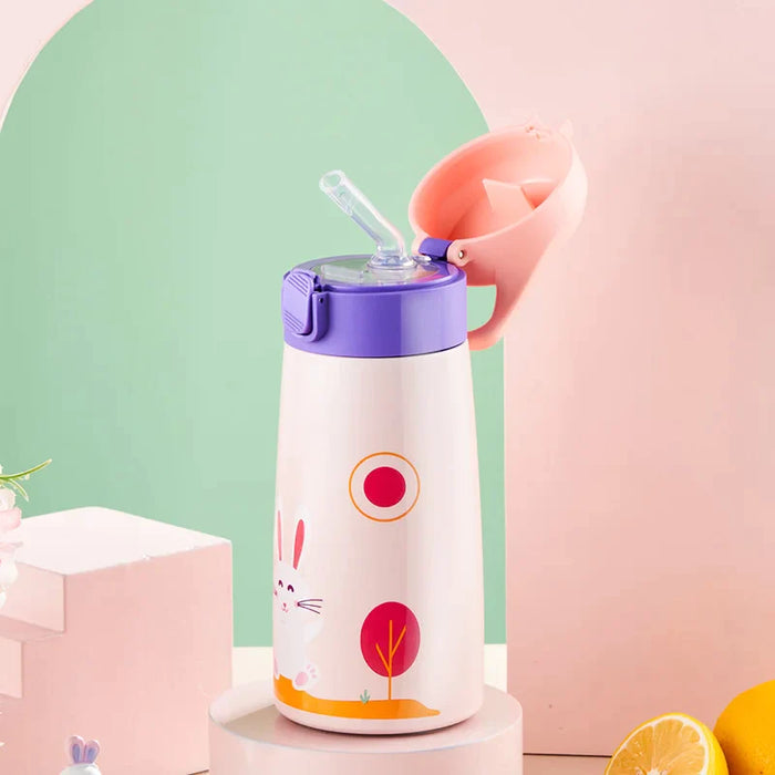 500Ml Stainless Steel Coffee Cup With Straw For Kids