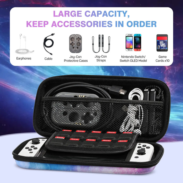 For Nintendo Switch And Switch Oled Console Hard Shell Portable Travel Carry Case With 10 Game Card Slots