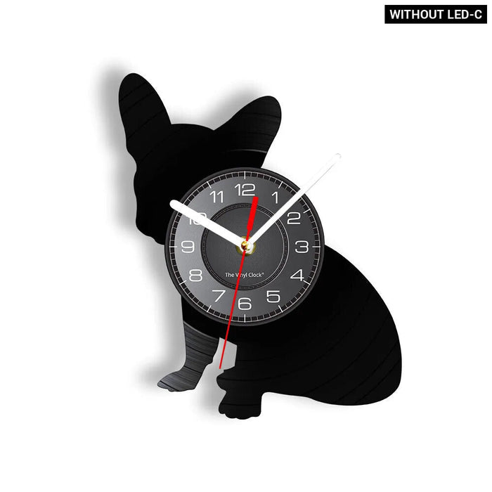 French Bulldog Vinyl Record Wall Clock