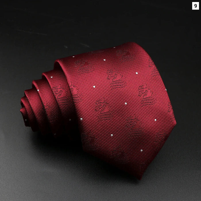 Floral Paisley Jacquard Necktie Red Blue For Mens Suits