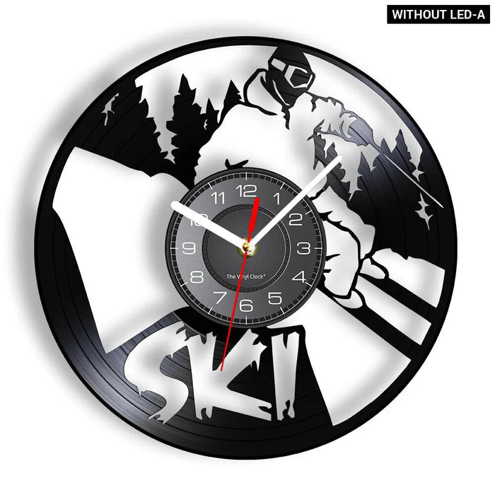 Extreme Skiing Vinyl Record Wall Clock