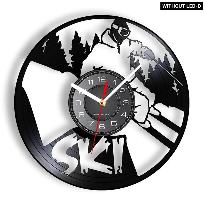 Snowboarding Vinyl Record Wall Clock