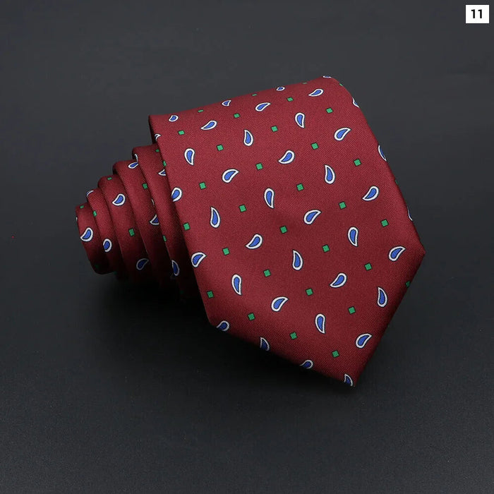 Super Soft Paisley Necktie 7Cm Slim Business Tie For Men