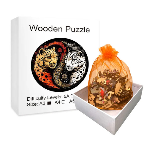 Double Tiger Yin Yang Wooden Puzzle