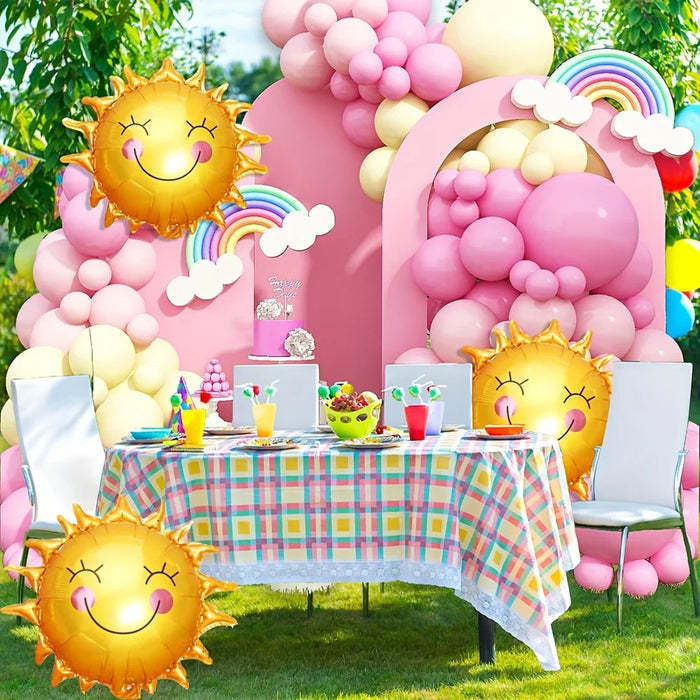 1Pc / 18Pcs Maca Pink Yellow Balloon Garland Set Suitable For Back To School Decoration Birthday Party Balloon Decoration Supplies