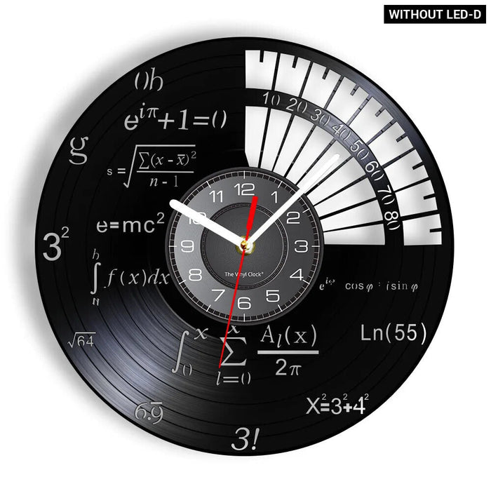Math Equation Vinyl Record Wall Clock