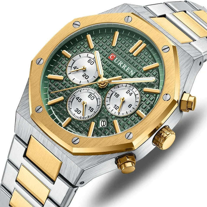 Casual Stainless Steel Quartz Wristwatches With Luminous Hands For Men