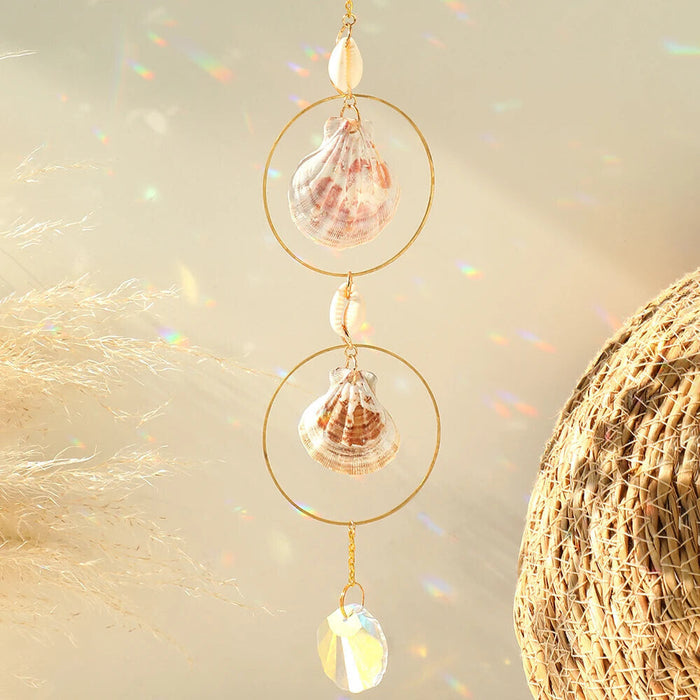 Rainbow Crystal Shell Sun Catcher For Garden Or Window