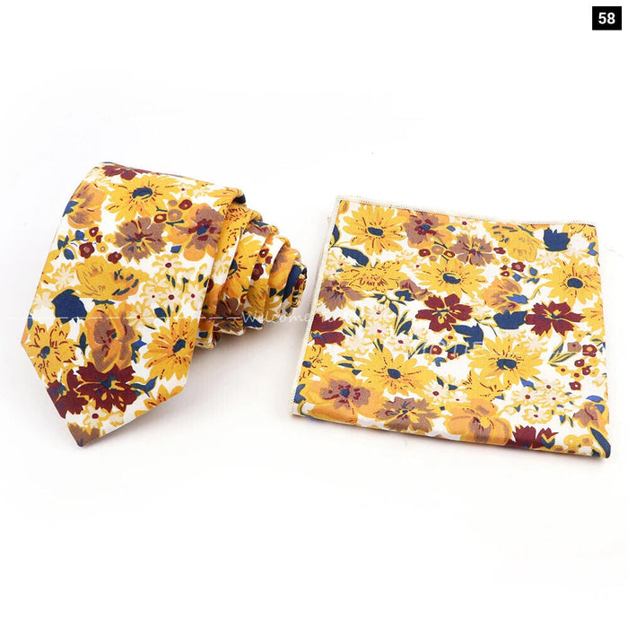 Floral Cotton Tie Set For Parties And Daily Wear