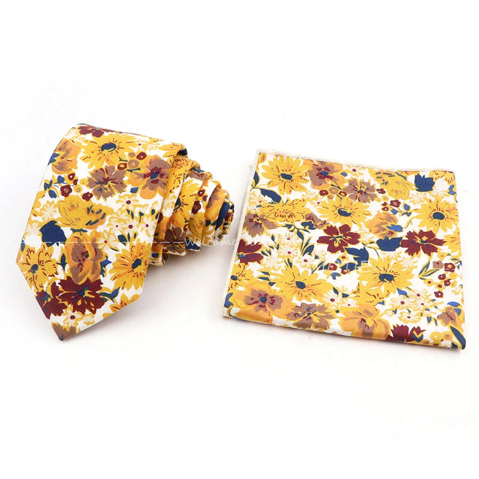 Floral Cotton Tie Set For Parties And Daily Wear