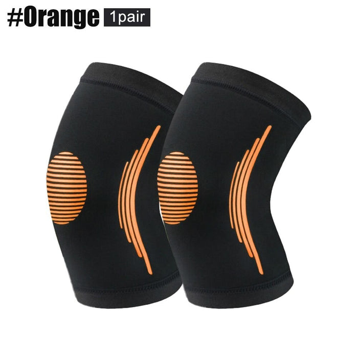 2Pcs Elastic Sports Compression Knee Brace for Running Basketball Weightlifting