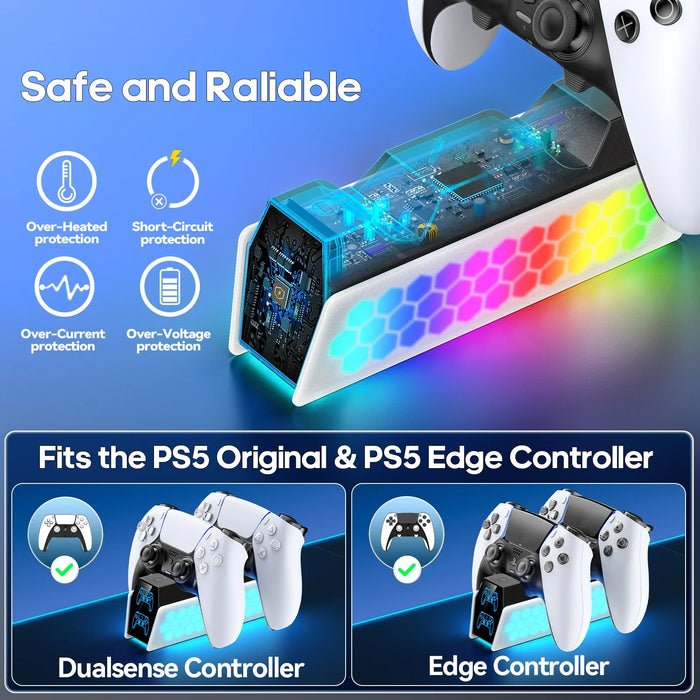 Fast Charging Stand For Ps5 Controllers Led Indicators