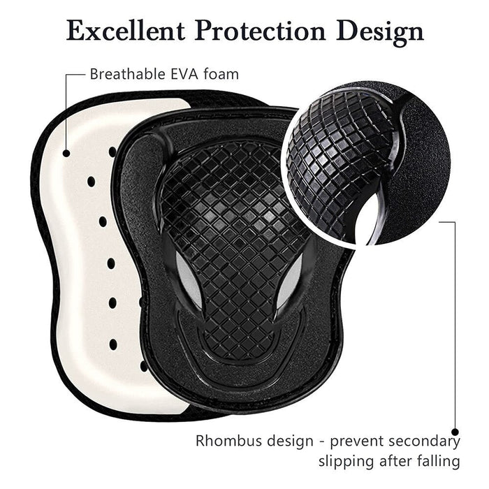 6 In 1 Kids/Youth Protective Gear Set Knee Elbow Pads For Skateboarding Scooter Roller Skating