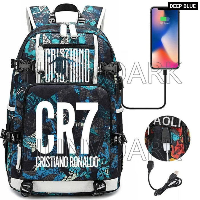 Unisex Cr7 Football Casual Daypack School Bag