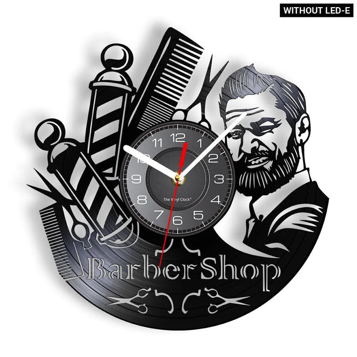 Barber Shop Vinyl Record Wall Clock