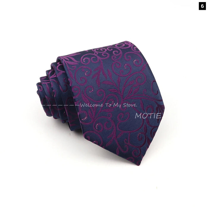 Deep Purple Striped Necktie For Business Weddings And Parties