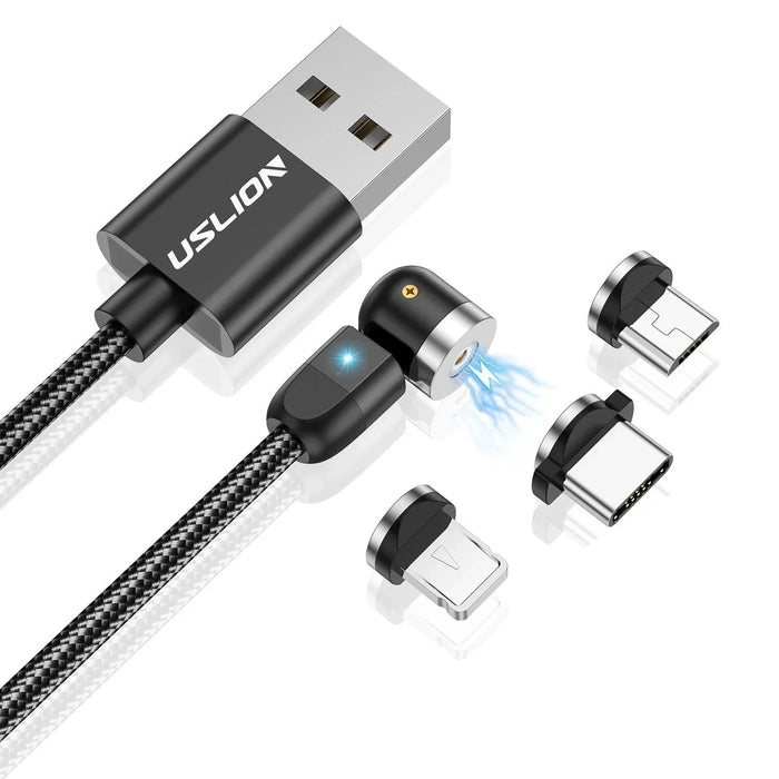 3 In 1 Magnetic Usb Fast Charging Cable With 540 Degree Rotation