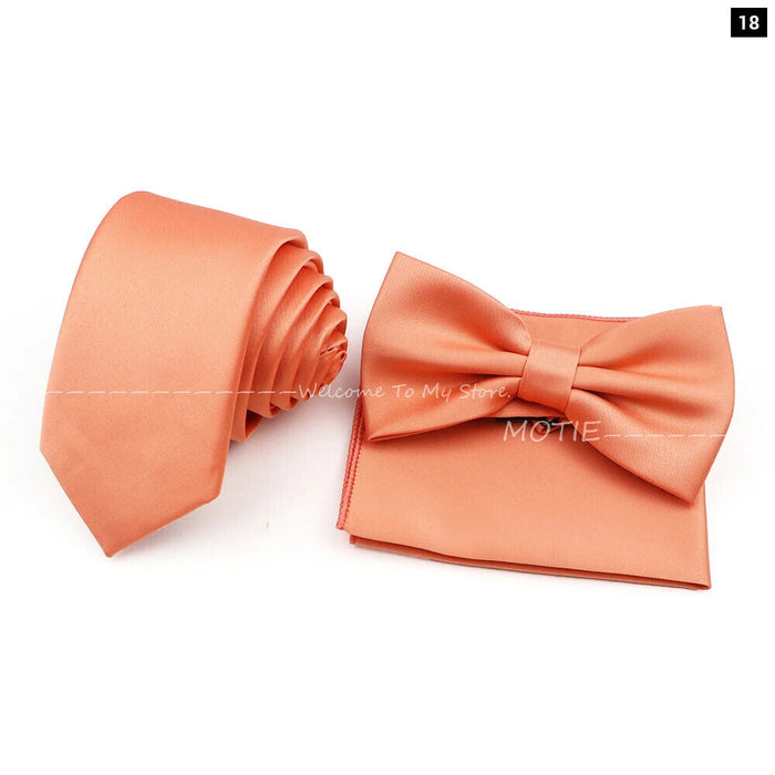 Colourful Bowtie Set Polyester For Mens Business And Wedding