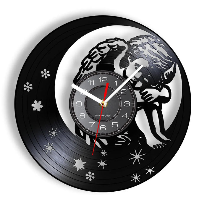 Angel On The Moon Vinyl Wall Clock