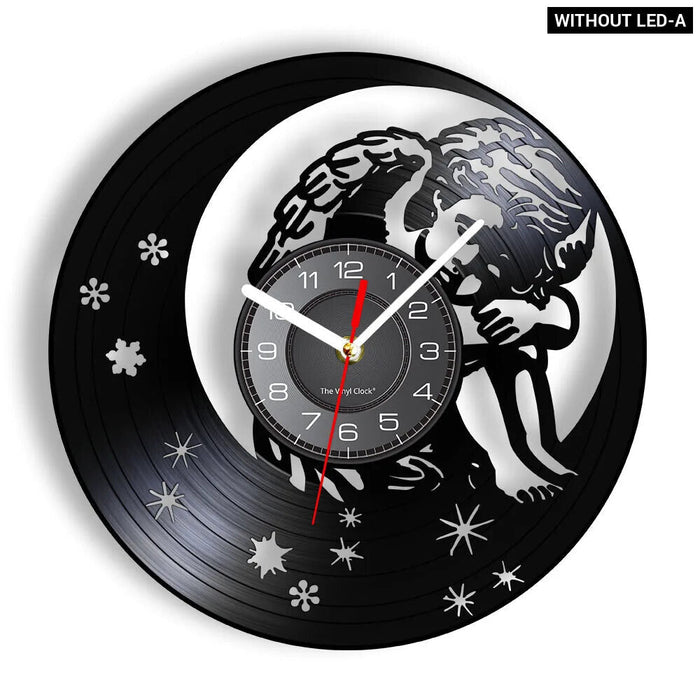 Angel On The Moon Vinyl Wall Clock