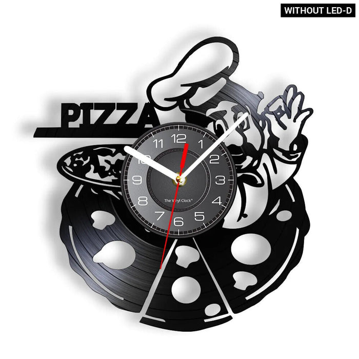 Modern Pizza Kitchen Wall Clock