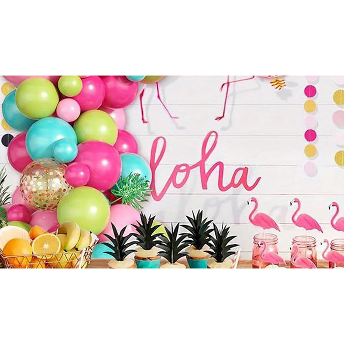 132Pcs Hawaiian Themed Balloon Set Suitable For Pool Barbecue Parties Birthday Anniversaries Adult Party Decorations