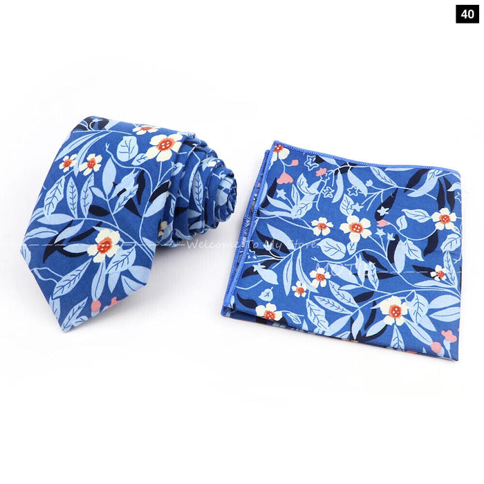 Floral Cotton Tie Set For Parties And Daily Wear