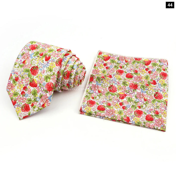 Floral Cotton Tie Set For Parties And Daily Wear