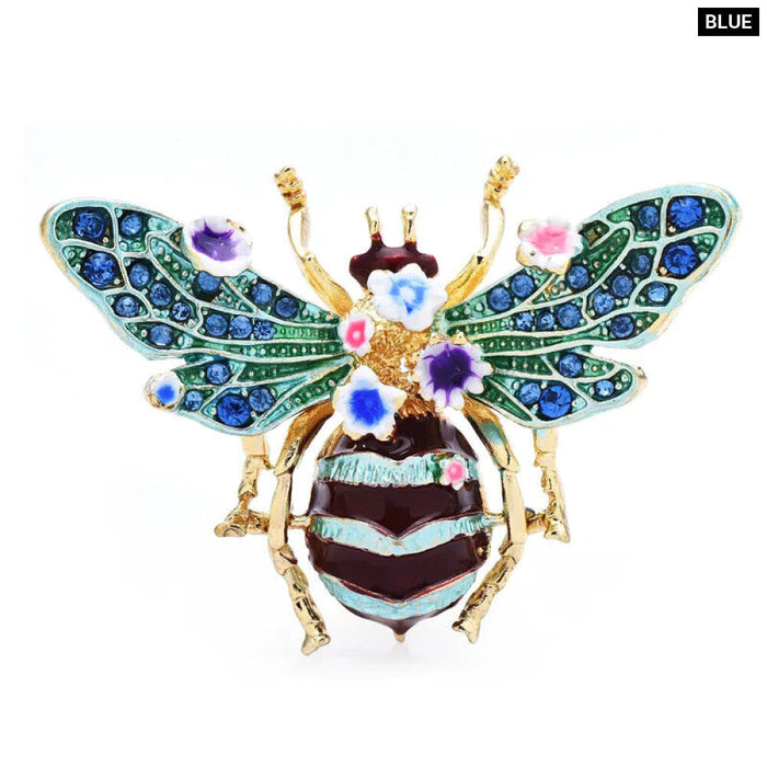 Enamel Bee Brooch 3 Colour Flower Insect Pin