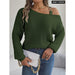 Off Shoulder Metal Buckle Sweater For Women