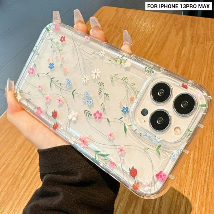 Cartoon Flower Silicone Shockproof Phone Case For Iphone