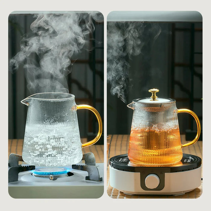 Transparent Glass Teapot Set For Tea