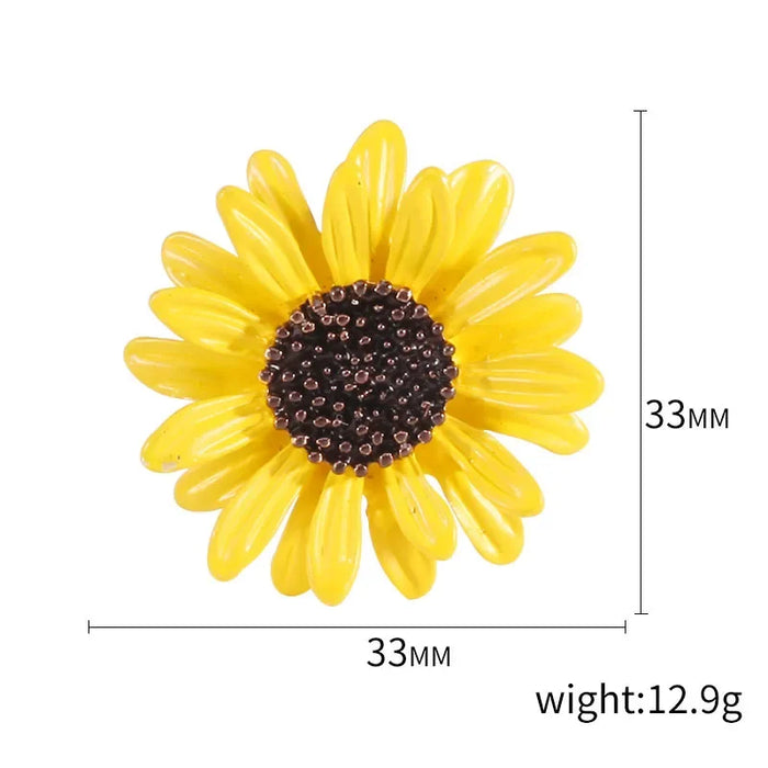 Sunflower Brooch Korean Fashion Enamel Pin For Casual Wear