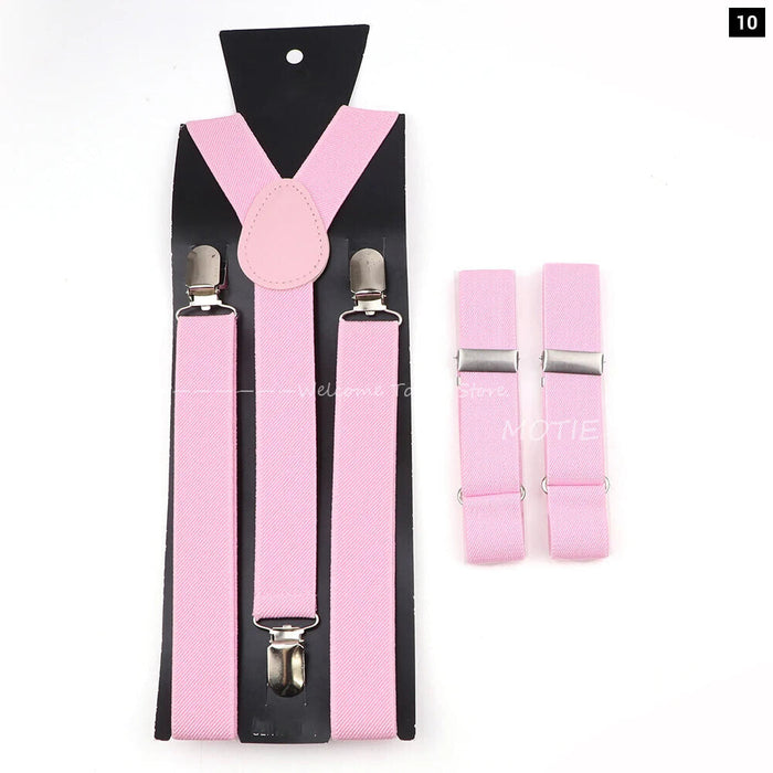 Adjustable Elastic Suspender Set For Weddings