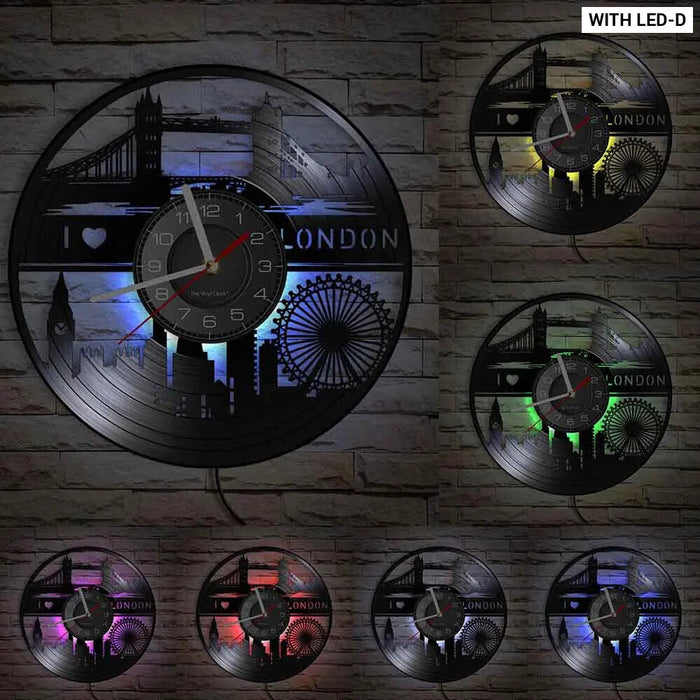 London Vinyl Record Wall Clock