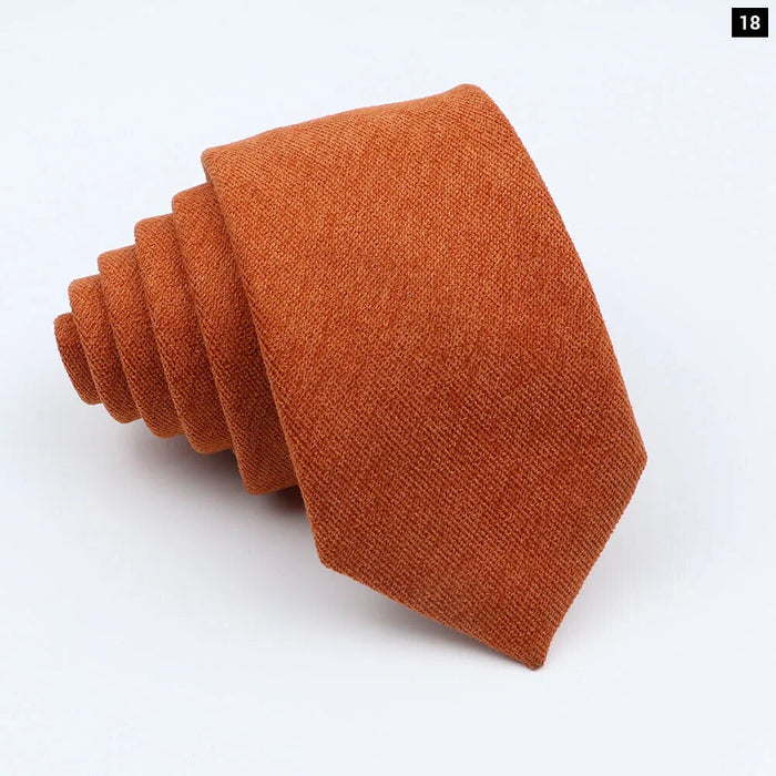 Colourful Cotton Corduroy Neck Tie 7Cm Skinny Wedding Party Tuxedo Accessory