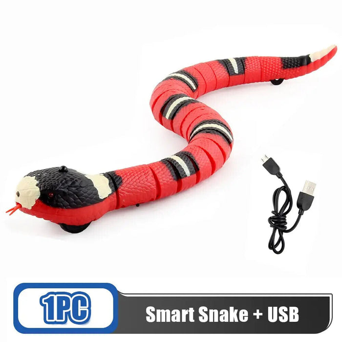 Interactive Smart Cat Toy With Usb Rechargeable Snake Teaser