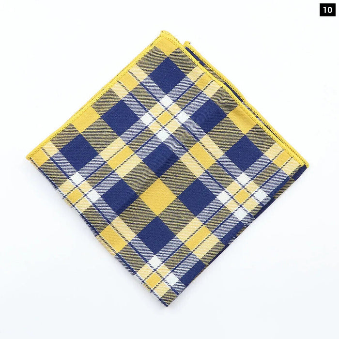 Vintage Plaid Cotton Hankerchiefs Pocket Squares