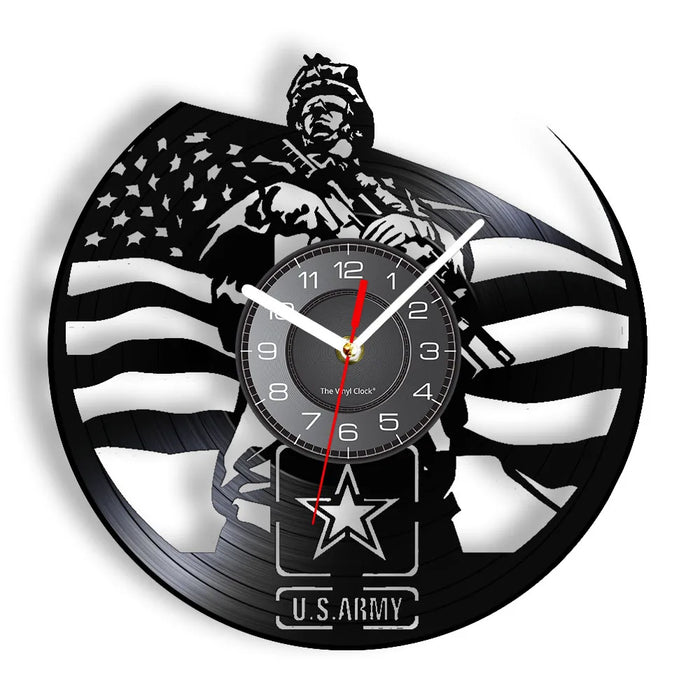 Us Army Soldier Vinyl Record Wall Clock