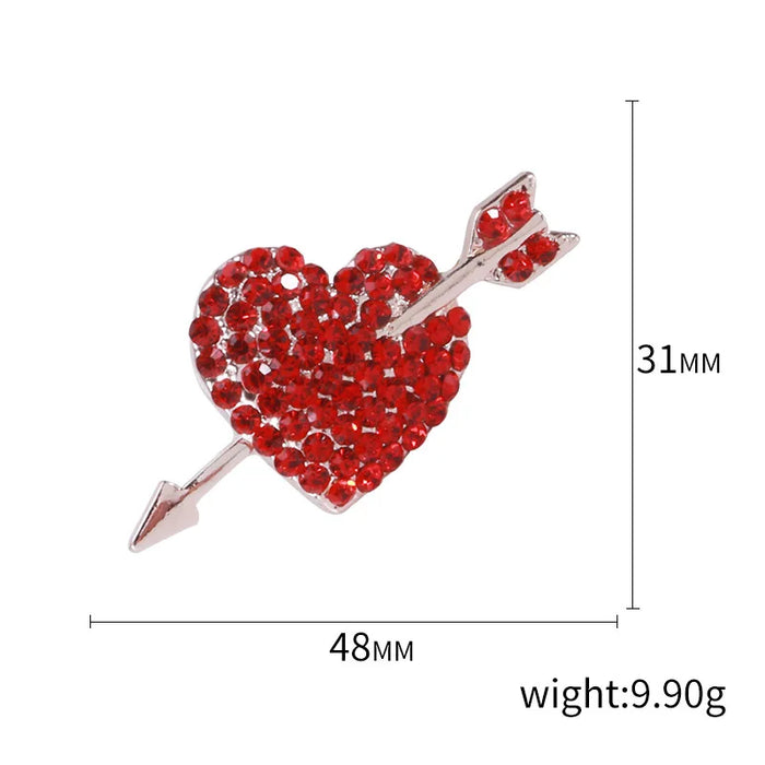 Red Heart Brooch Pin Love