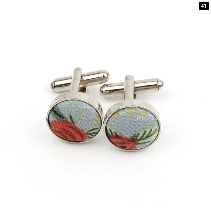 Floral Metal Cufflinks Daily Wear Accessory