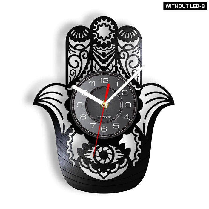 Hand Of Hamsa Vinyl Record Wall Clock