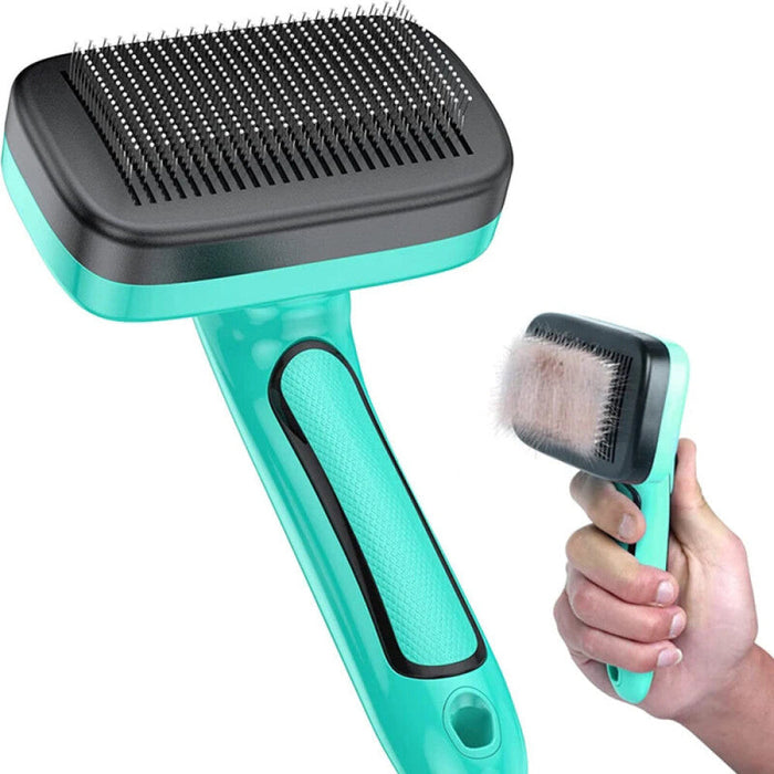 Self Cleaning Slicker Dog Brush Com