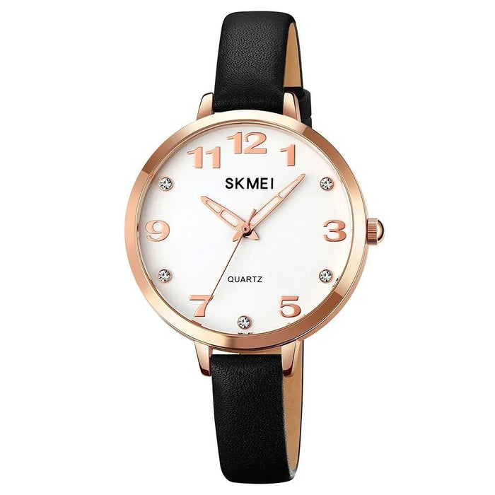 Women's PU Band Leather Casual Analog Display Quartz 3ATM 30M Water Resistant Wristwatch