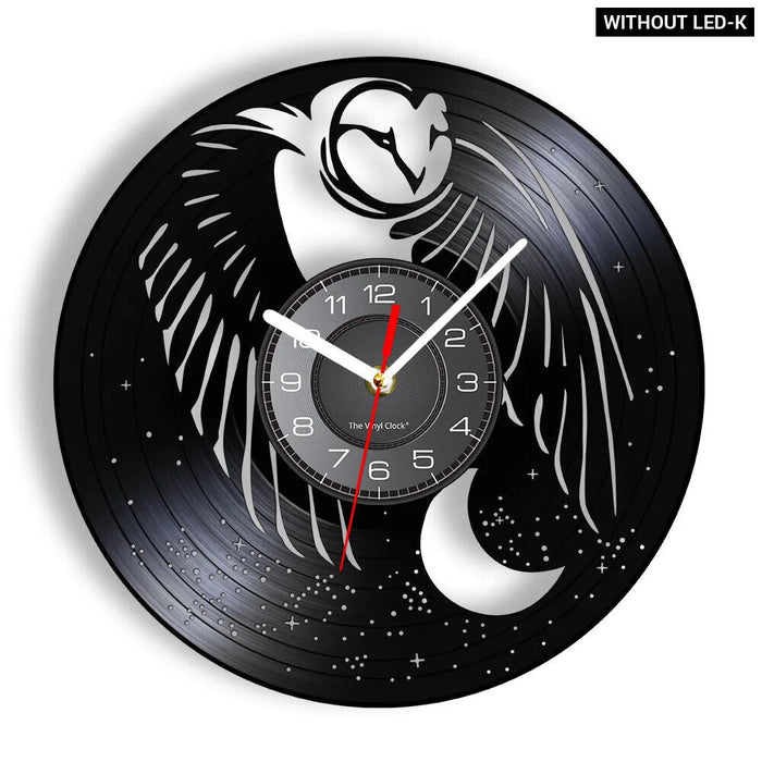 Vinyl Record Owl Wall Clock